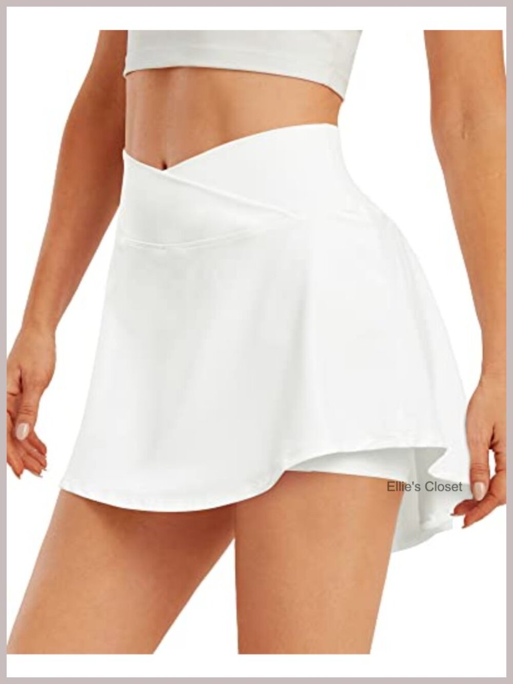 Pleated Tennis Skort with Pockets Golf Skirt with Inner Shorts Cross Waist